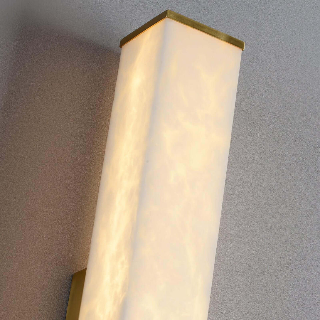 Lunox Wall Sconce – Alabaster Sconce & Brass Wall Light