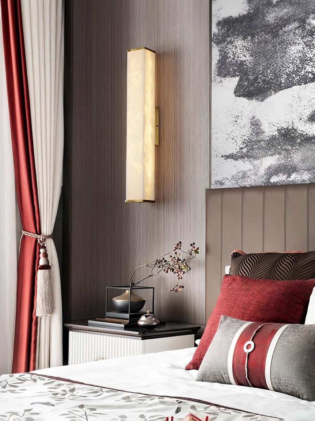 Lunox Wall Sconce – Alabaster Sconce & Brass Wall Light
