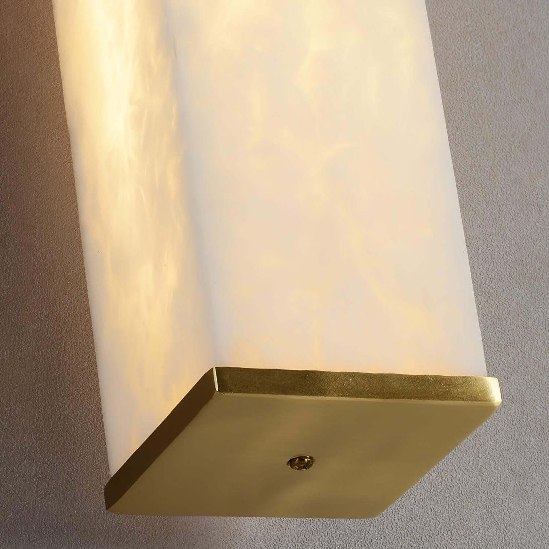 Lunox Wall Sconce – Alabaster Sconce & Brass Wall Light