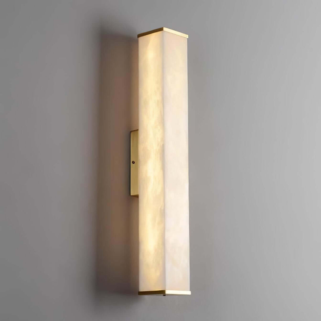 Lunox Wall Sconce – Alabaster Sconce & Brass Wall Light