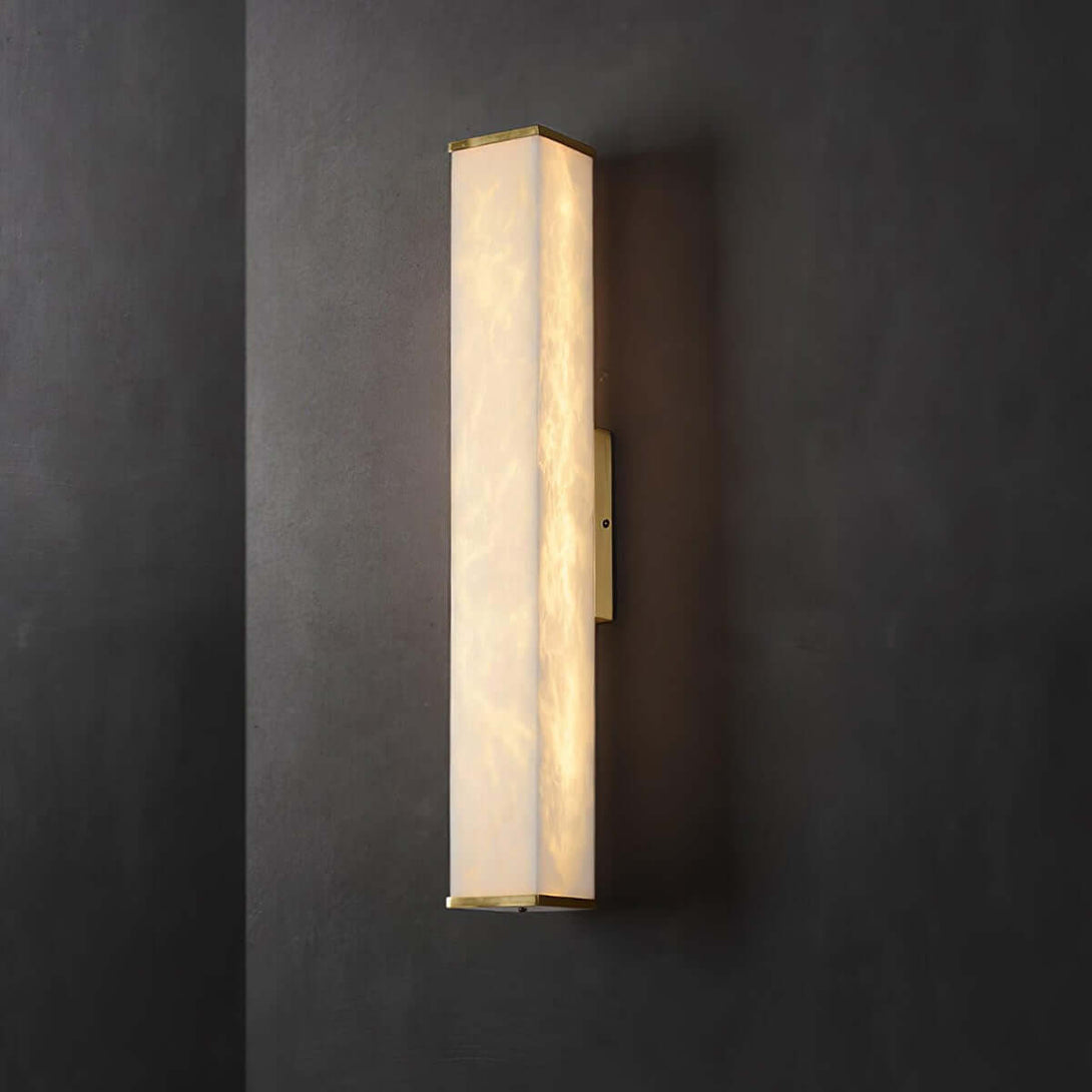 Lunox Wall Sconce – Alabaster Sconce & Brass Wall Light