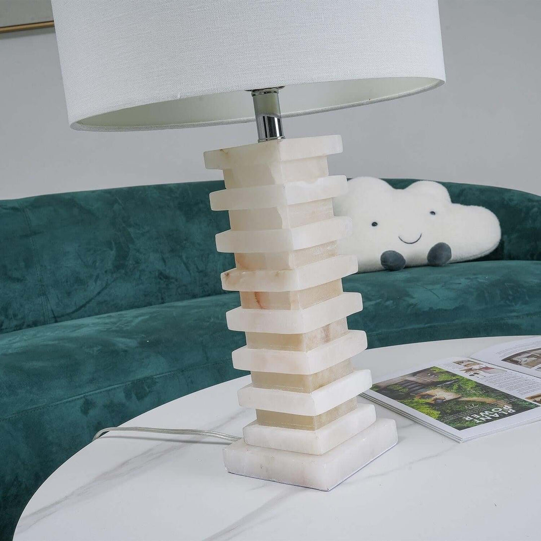 Lureza Alabaster Table Lamp – Art Deco Bedside Light