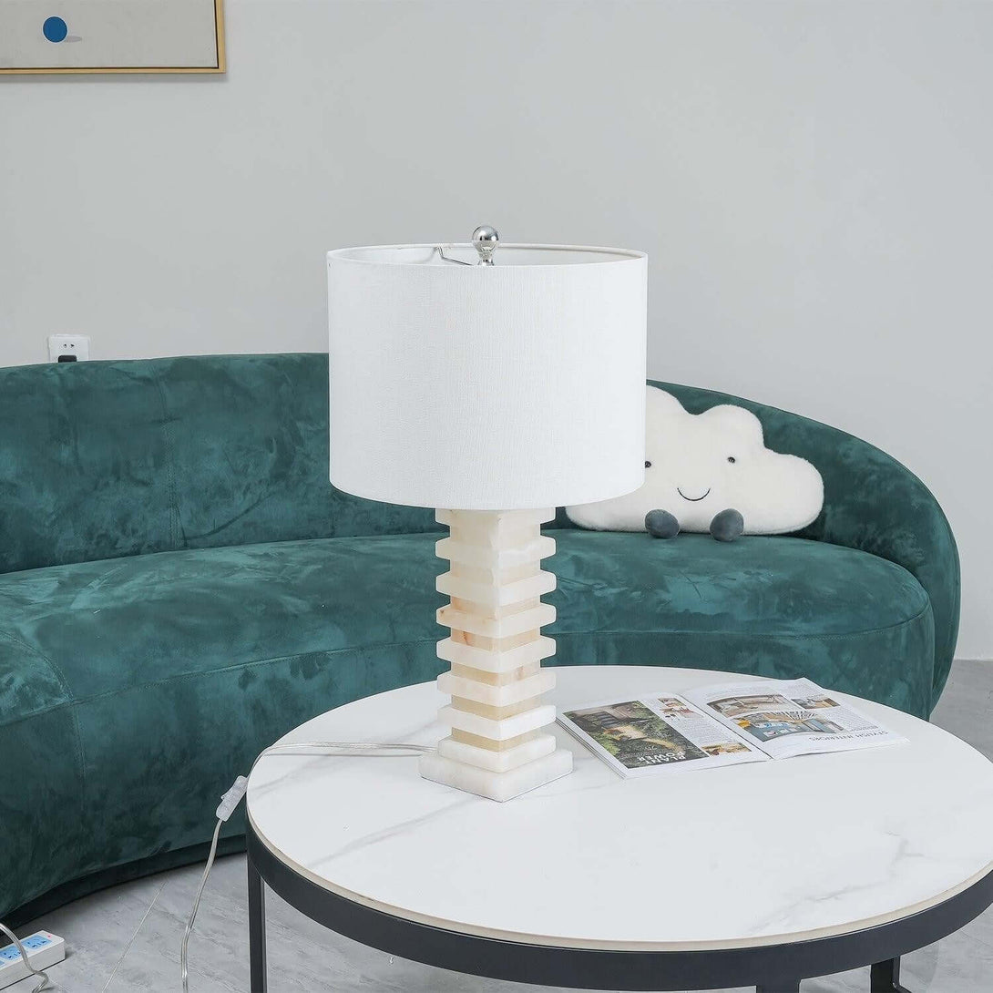 Lureza Alabaster Table Lamp – Art Deco Bedside Light