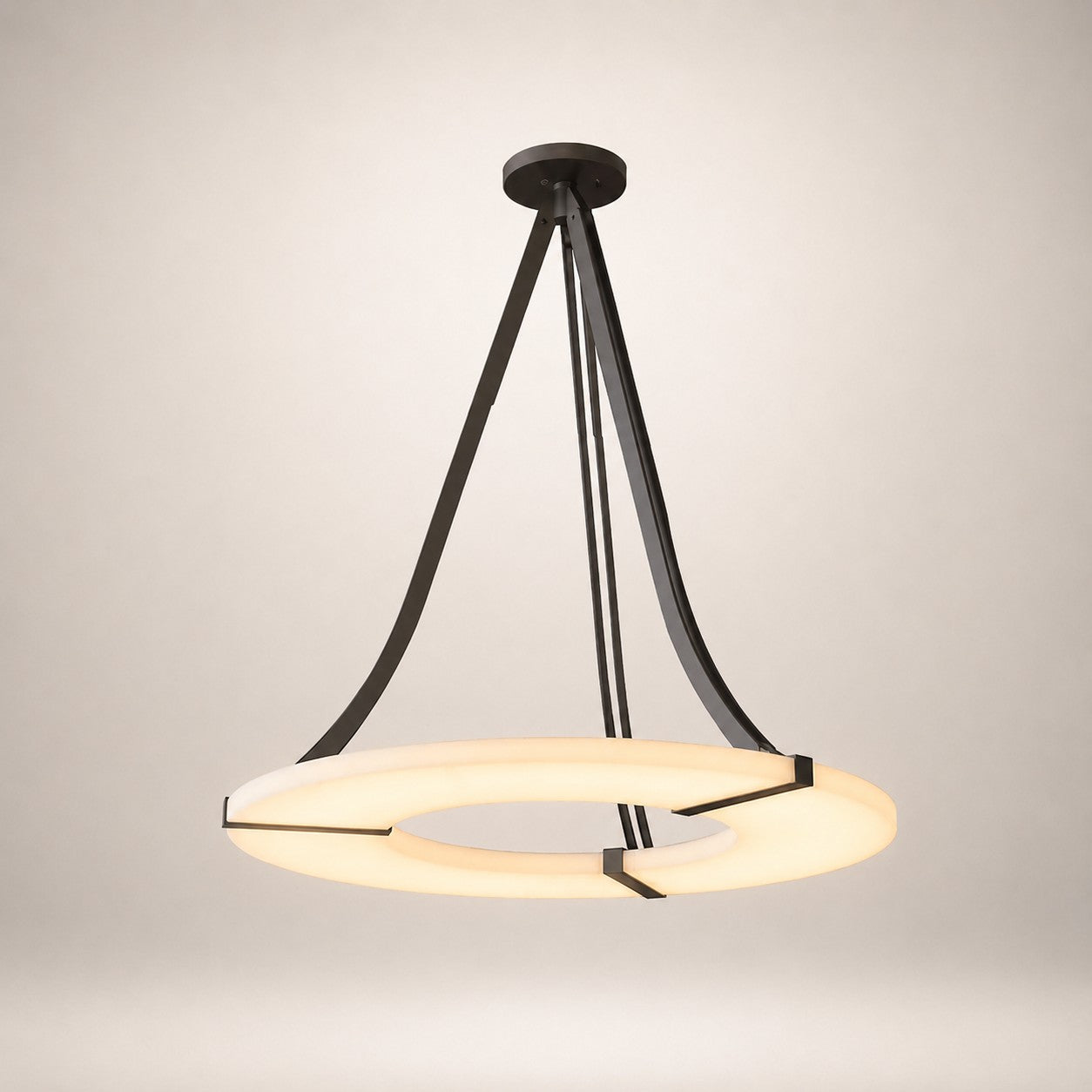 Lyquora Round Alabaster Chandelier for Dining Area | Rossolighting