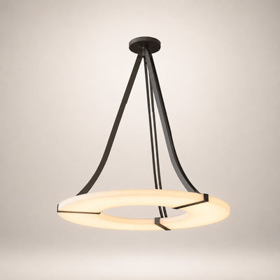 Lyquora Round Alabaster Chandelier for Dining Area | Rossolighting