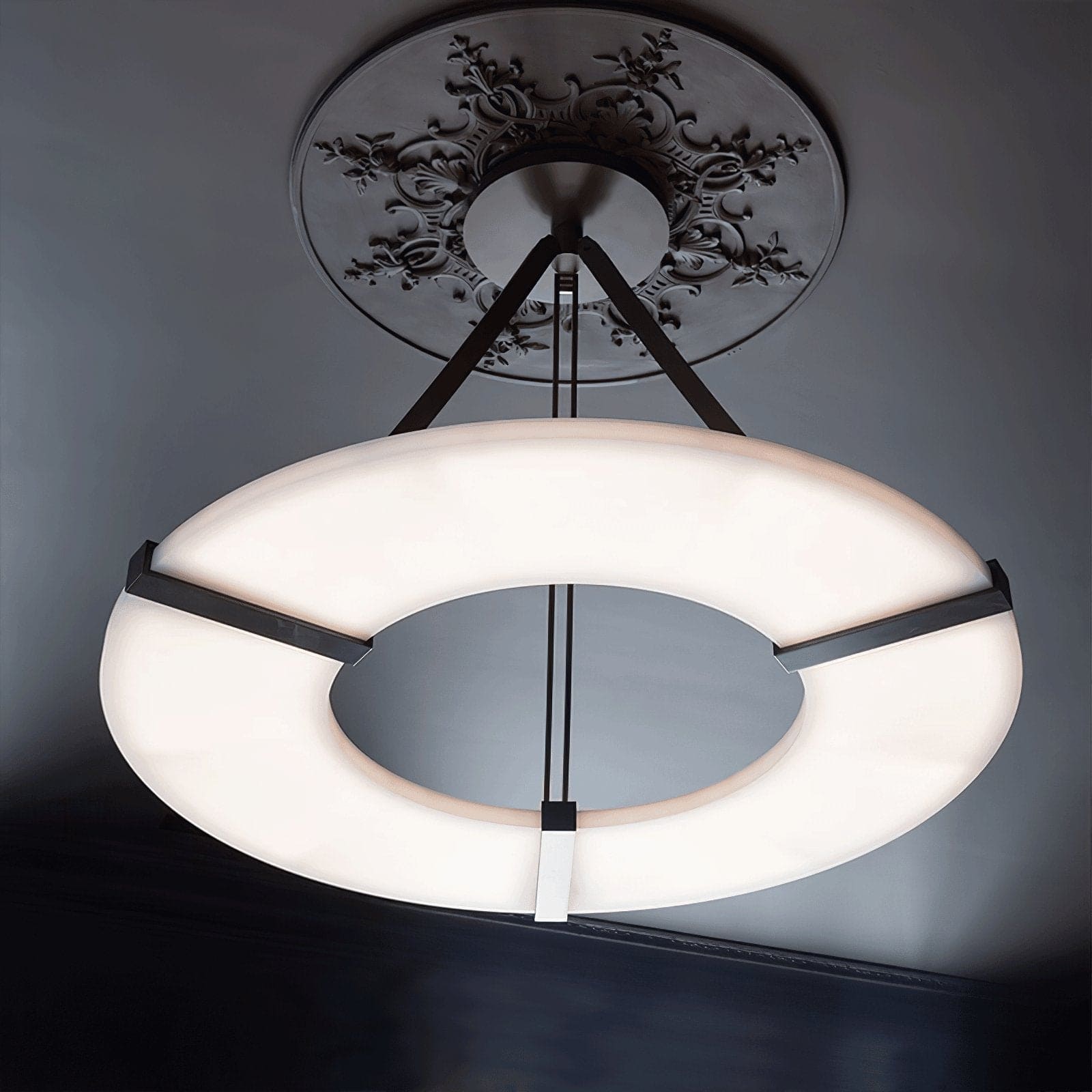 Lyquora Round Alabaster Chandelier for Dining Area | Rossolighting