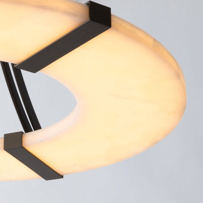 Lyquora Round Alabaster Chandelier for Dining Area | Rossolighting