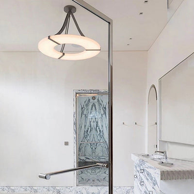 Lyquora Round Alabaster Chandelier for Dining Area | Rossolighting