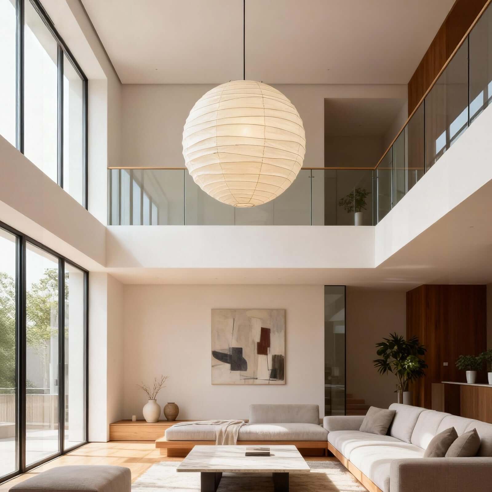 Nuvri Pendant Lamp | Living Room Pendant Light Japanese Style | Rossolighting