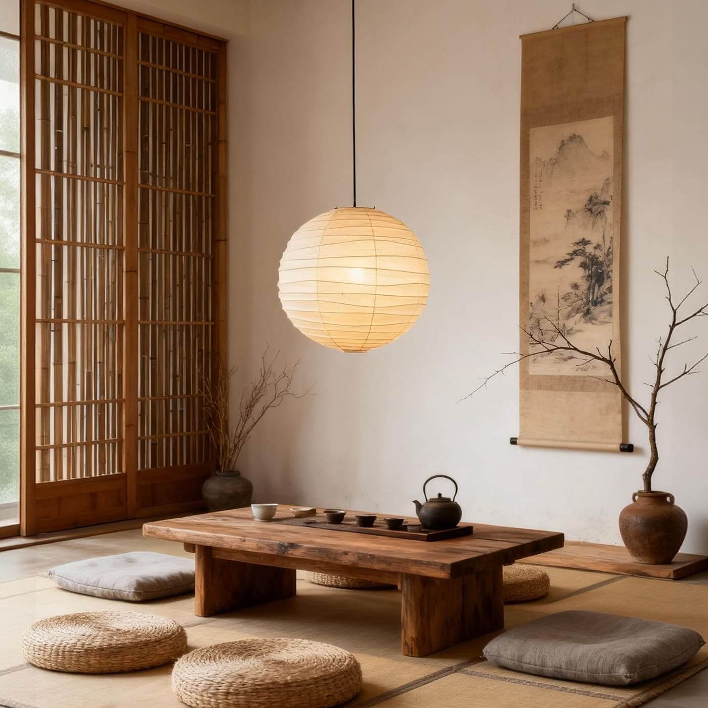 Nuvri Pendant Lamp | Living Room Pendant Light Japanese Style | Rossolighting
