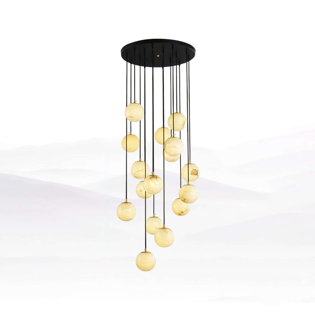 Oquven Chandelier – Alabaster Staircase Statement Light