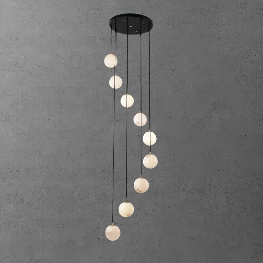 Oquven Chandelier – Alabaster Staircase Statement Light