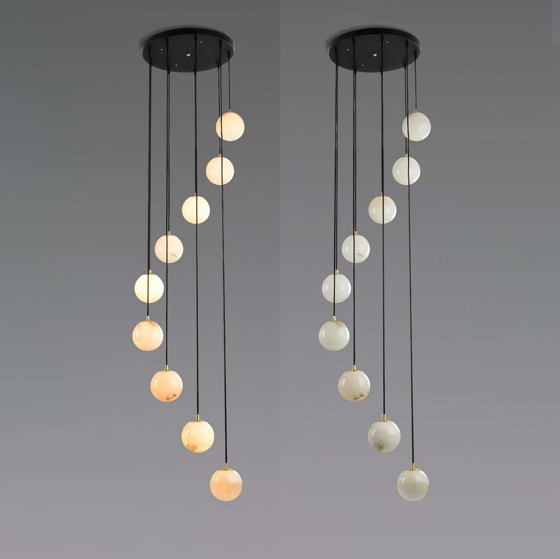 Oquven Chandelier – Alabaster Staircase Statement Light