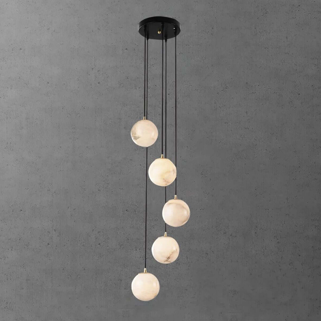 Oquven Chandelier – Alabaster Staircase Statement Light