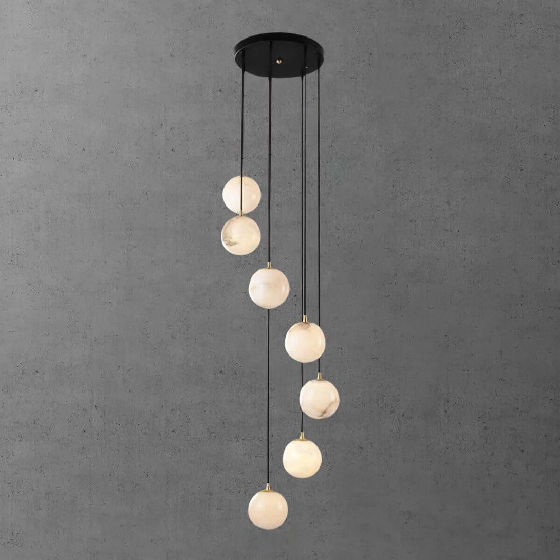 Oquven Chandelier – Alabaster Staircase Statement Light