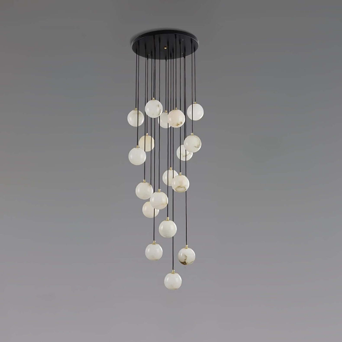 Oquven Chandelier – Alabaster Staircase Statement Light