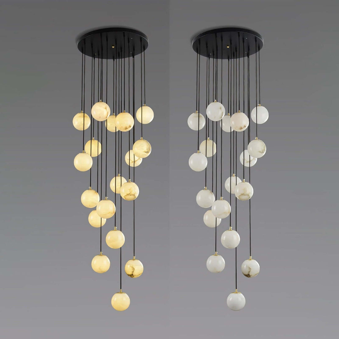Oquven Chandelier – Alabaster Staircase Statement Light
