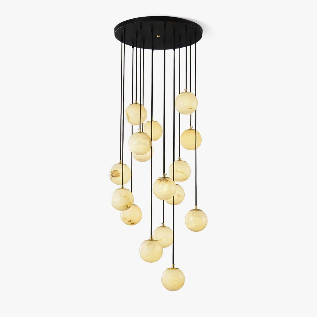 Oquven Chandelier – Alabaster Staircase Statement Light
