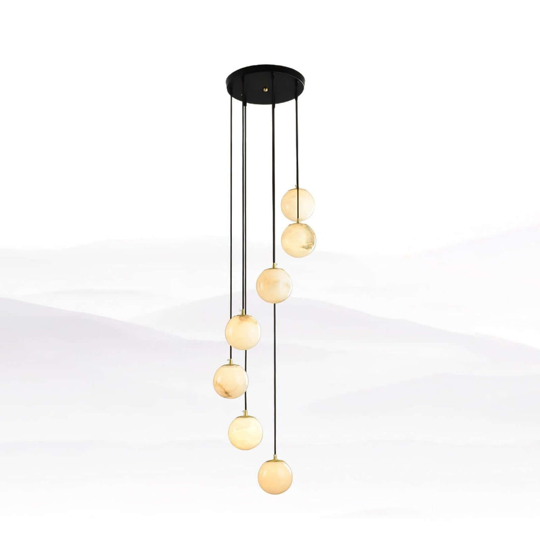 Oquven Chandelier – Alabaster Staircase Statement Light