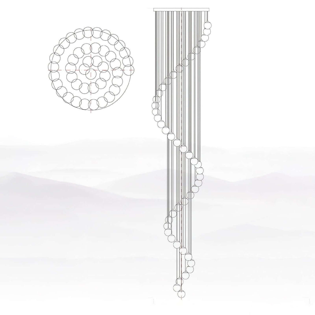 Oquven Chandelier – Alabaster Staircase Statement Light