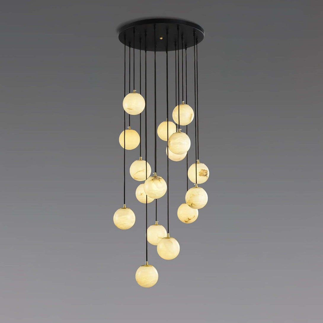 Oquven Chandelier – Alabaster Staircase Statement Light