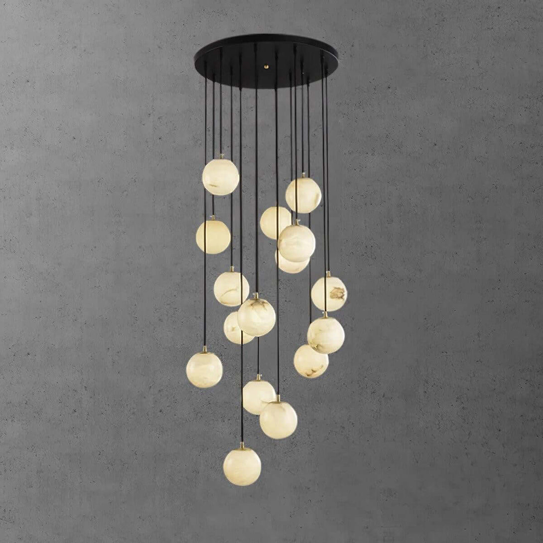 Oquven Chandelier – Alabaster Staircase Statement Light
