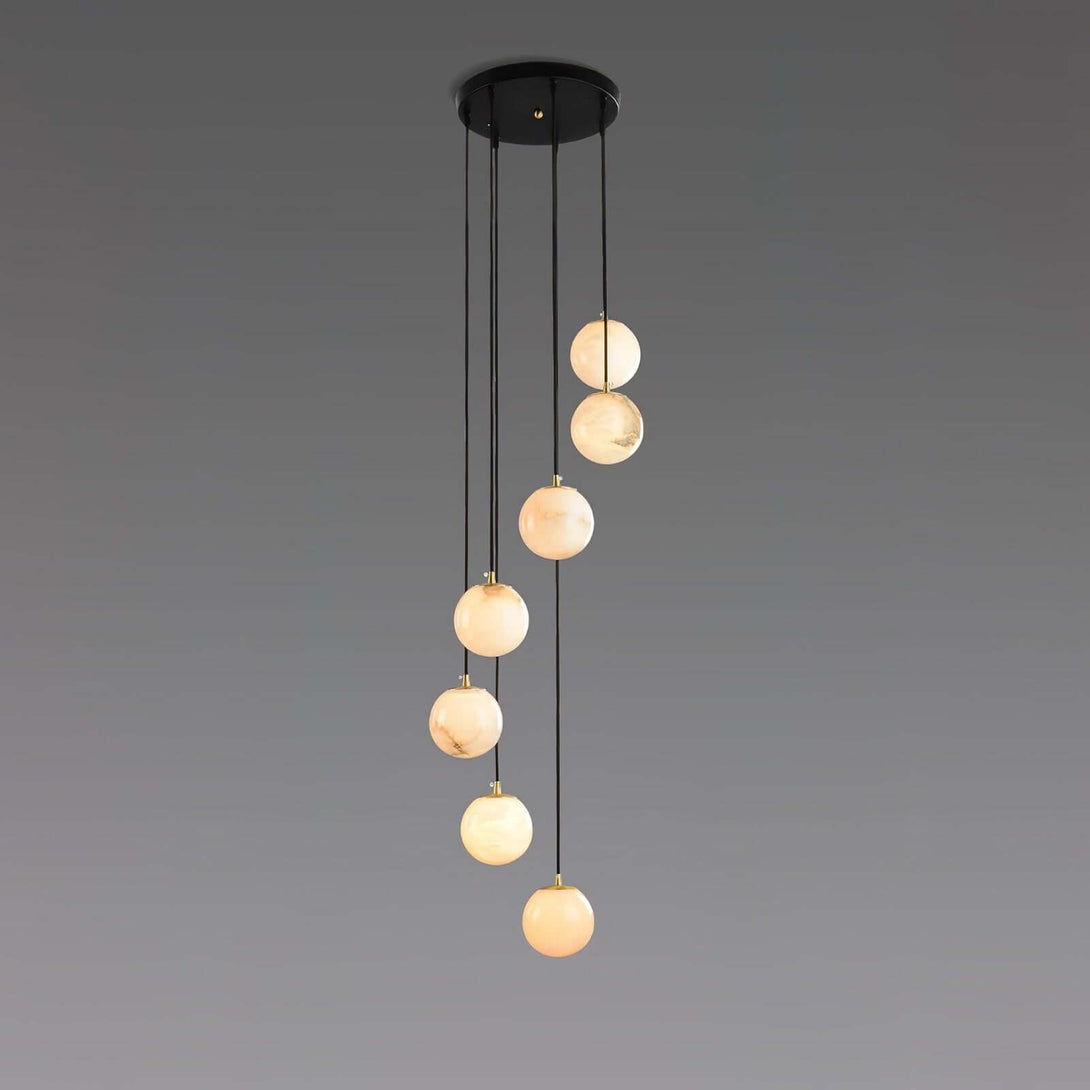 Oquven Chandelier – Alabaster Staircase Statement Light