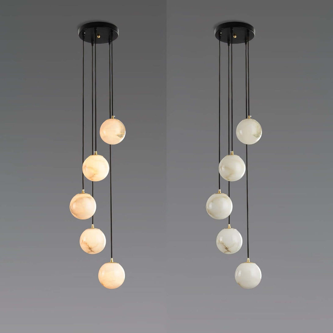 Oquven Chandelier – Alabaster Staircase Statement Light