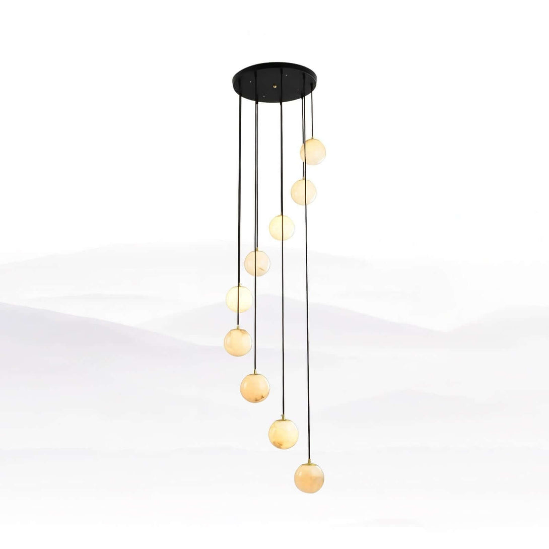 Oquven Chandelier – Alabaster Staircase Statement Light