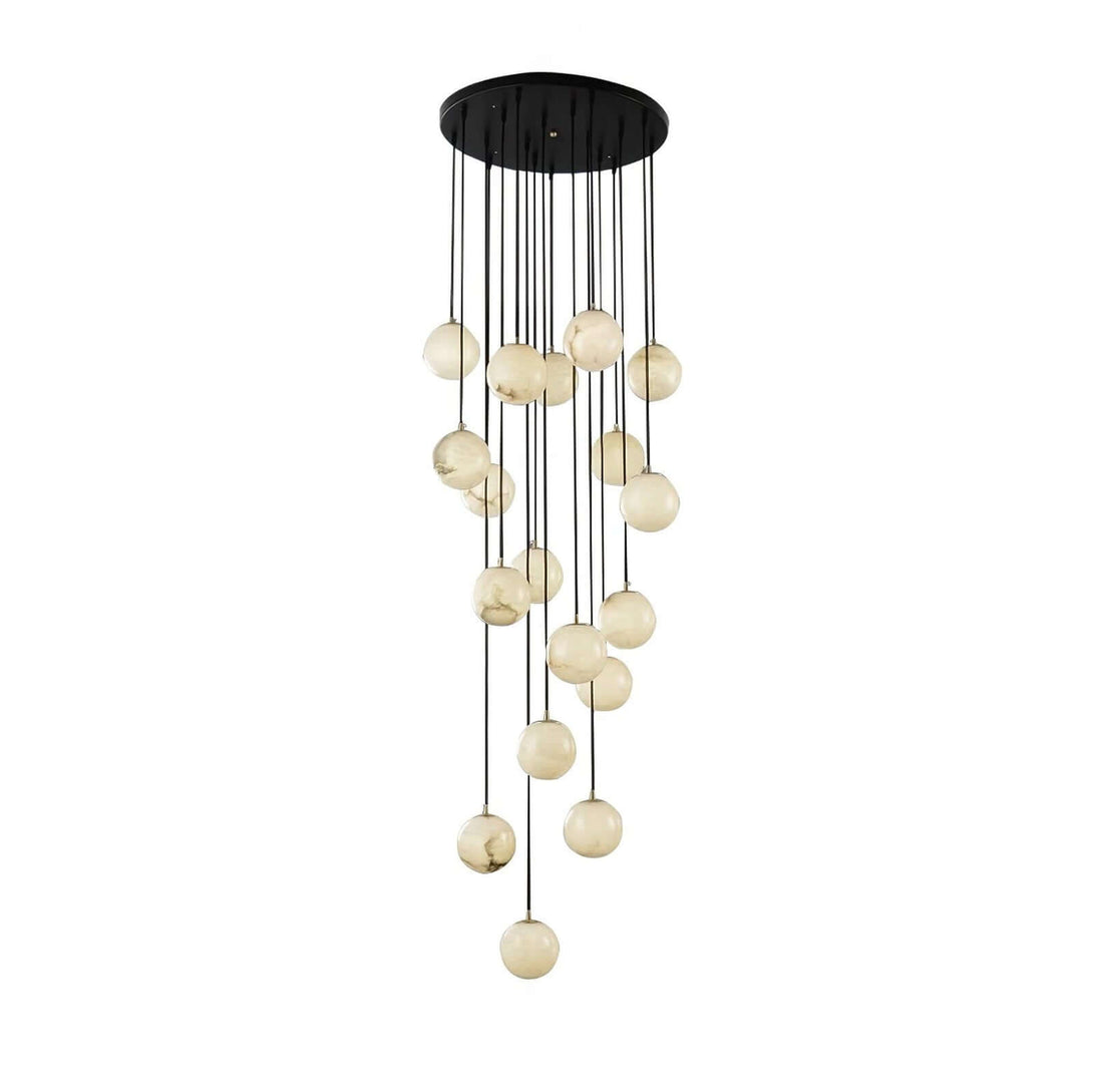 Oquven Chandelier – Alabaster Staircase Statement Light