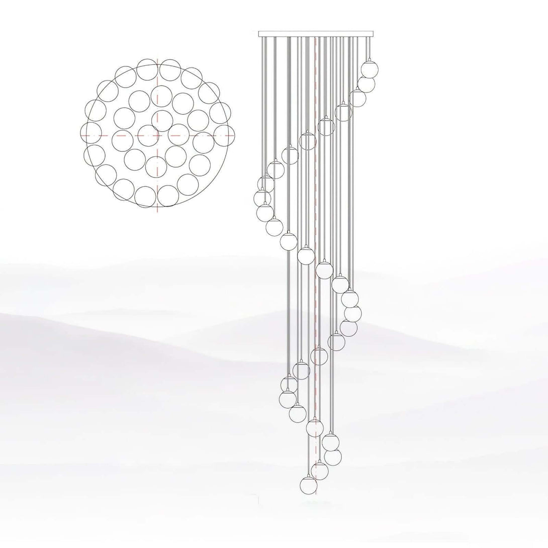 Oquven Chandelier – Alabaster Staircase Statement Light