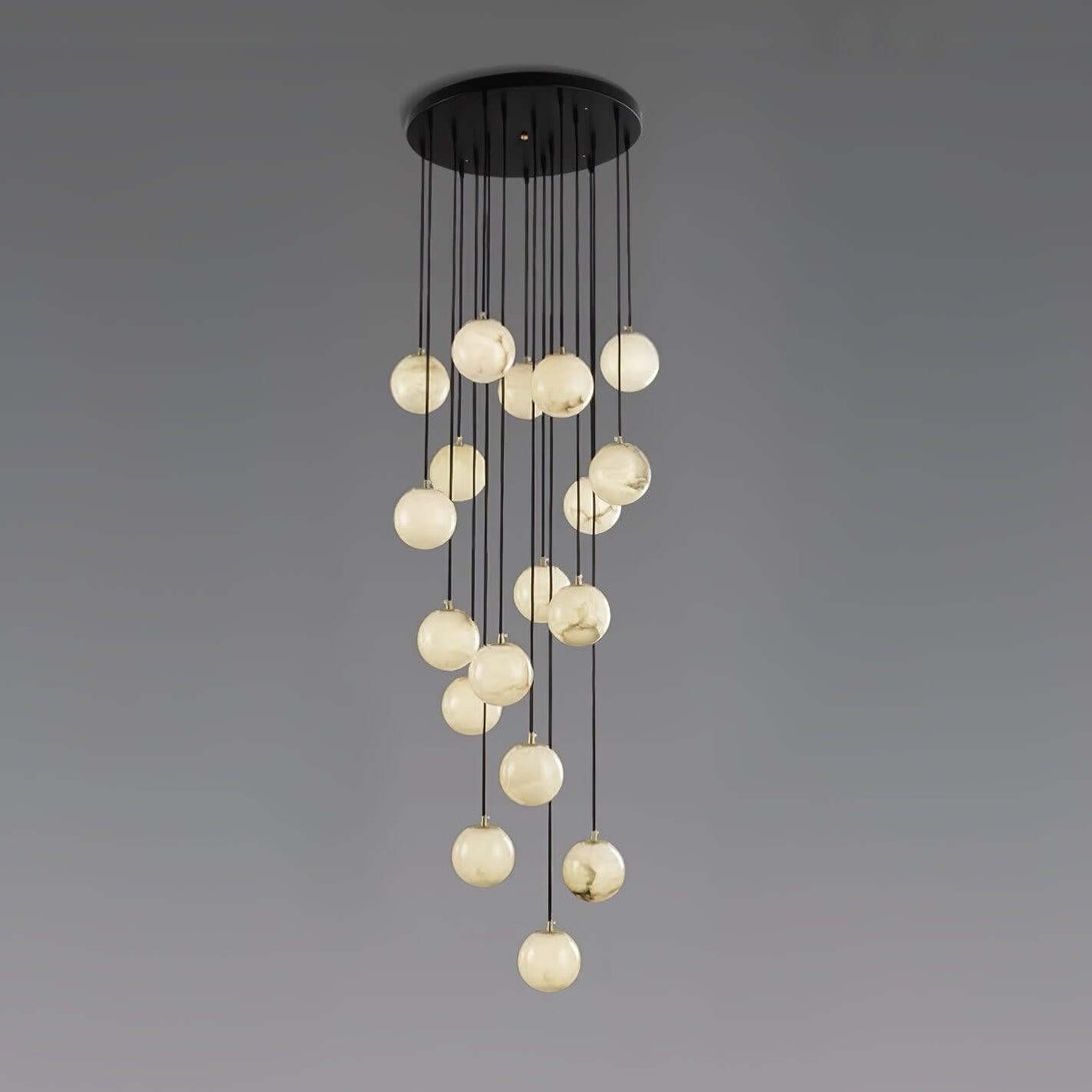 Oquven Chandelier – Alabaster Staircase Statement Light