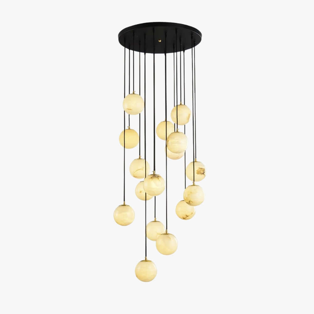 Oquven Chandelier – Alabaster Staircase Statement Light