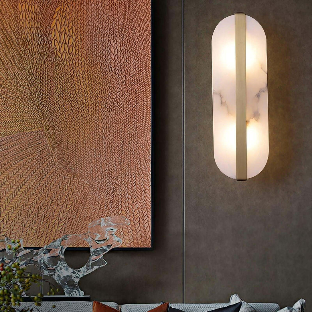 Orlen Wall Sconce – Alabaster and Brass Wall Sconce Light