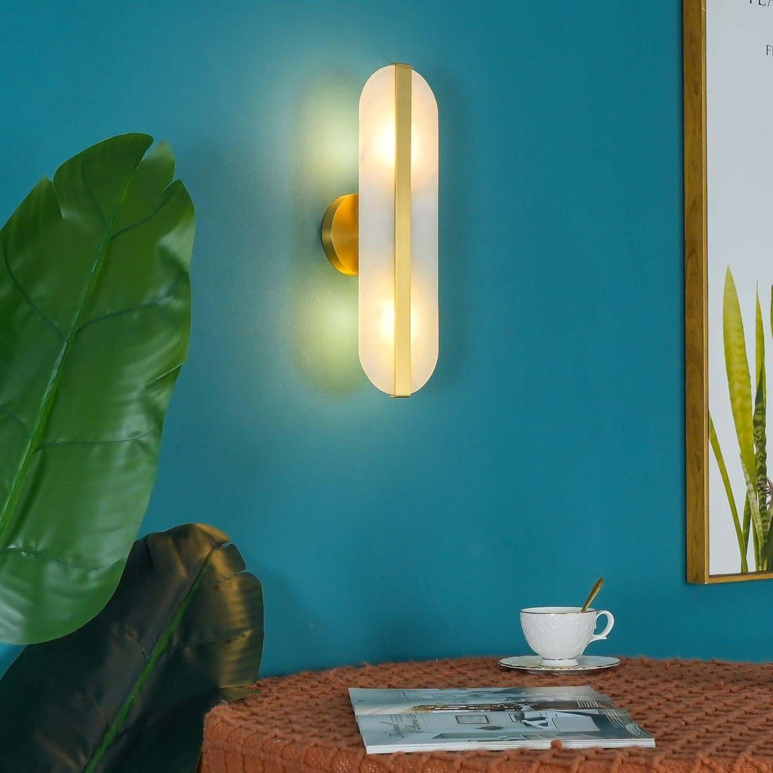 Orlen Wall Sconce – Alabaster and Brass Wall Sconce Light
