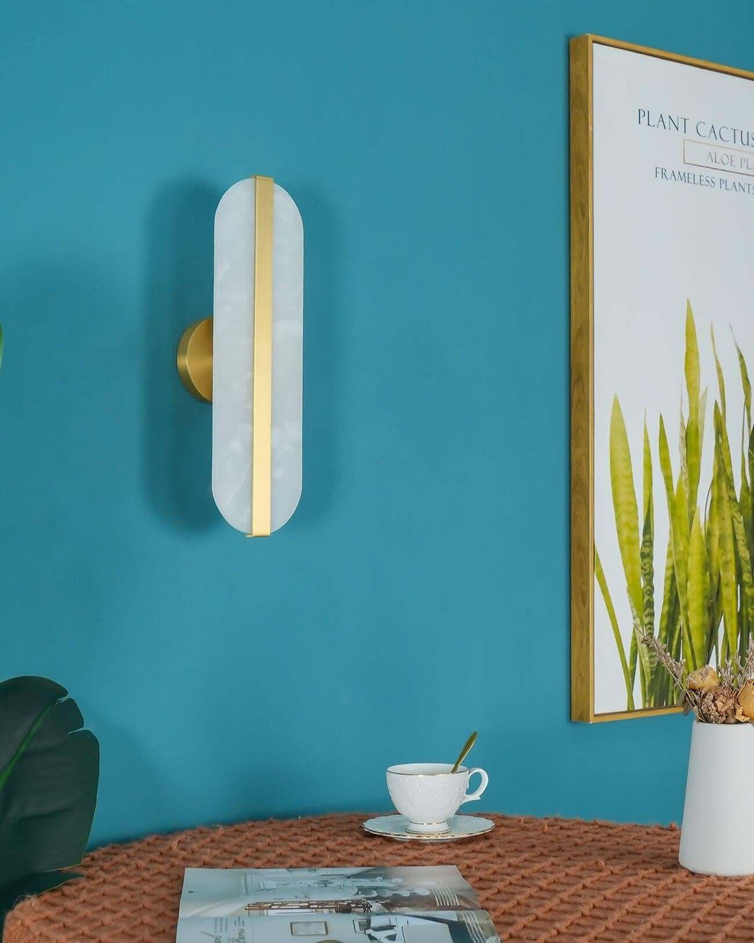 Orlen Wall Sconce – Alabaster and Brass Wall Sconce Light