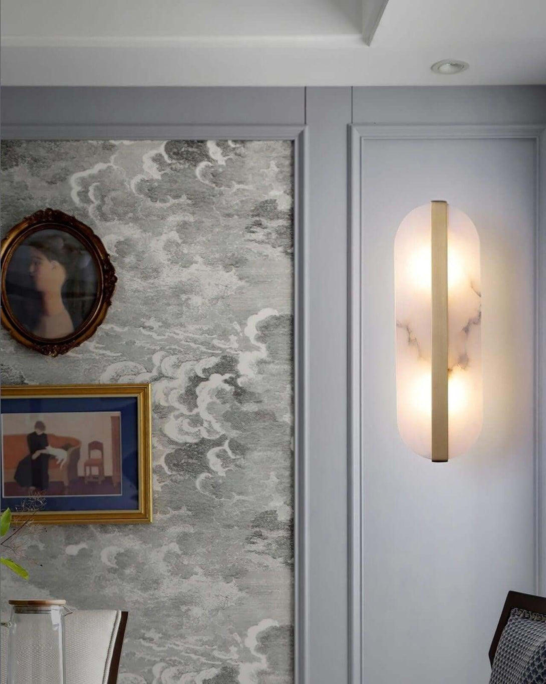Orlen Wall Sconce – Alabaster and Brass Wall Sconce Light