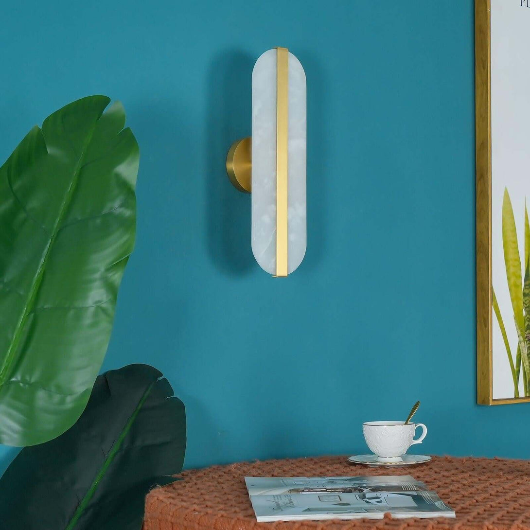 Orlen Wall Sconce – Alabaster and Brass Wall Sconce Light