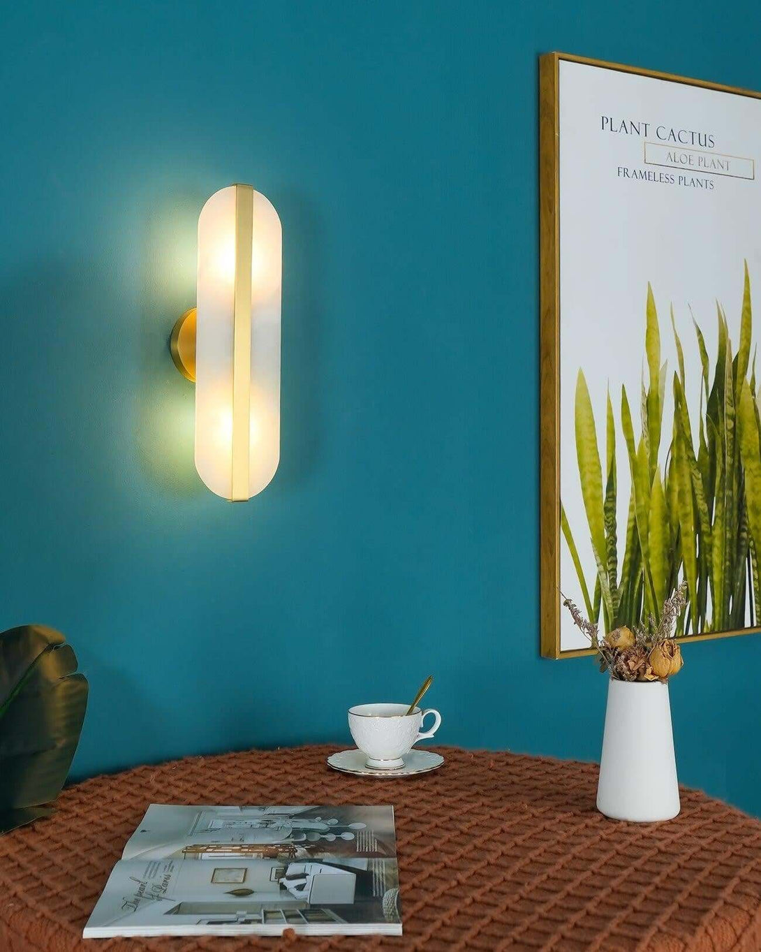 Orlen Wall Sconce – Alabaster and Brass Wall Sconce Light