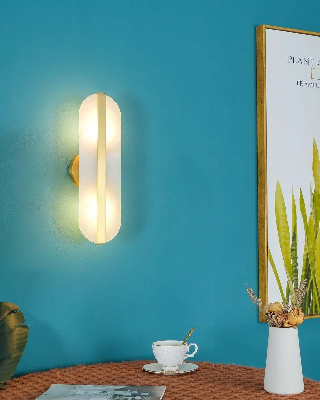 Orlen Wall Sconce – Alabaster and Brass Wall Sconce Light