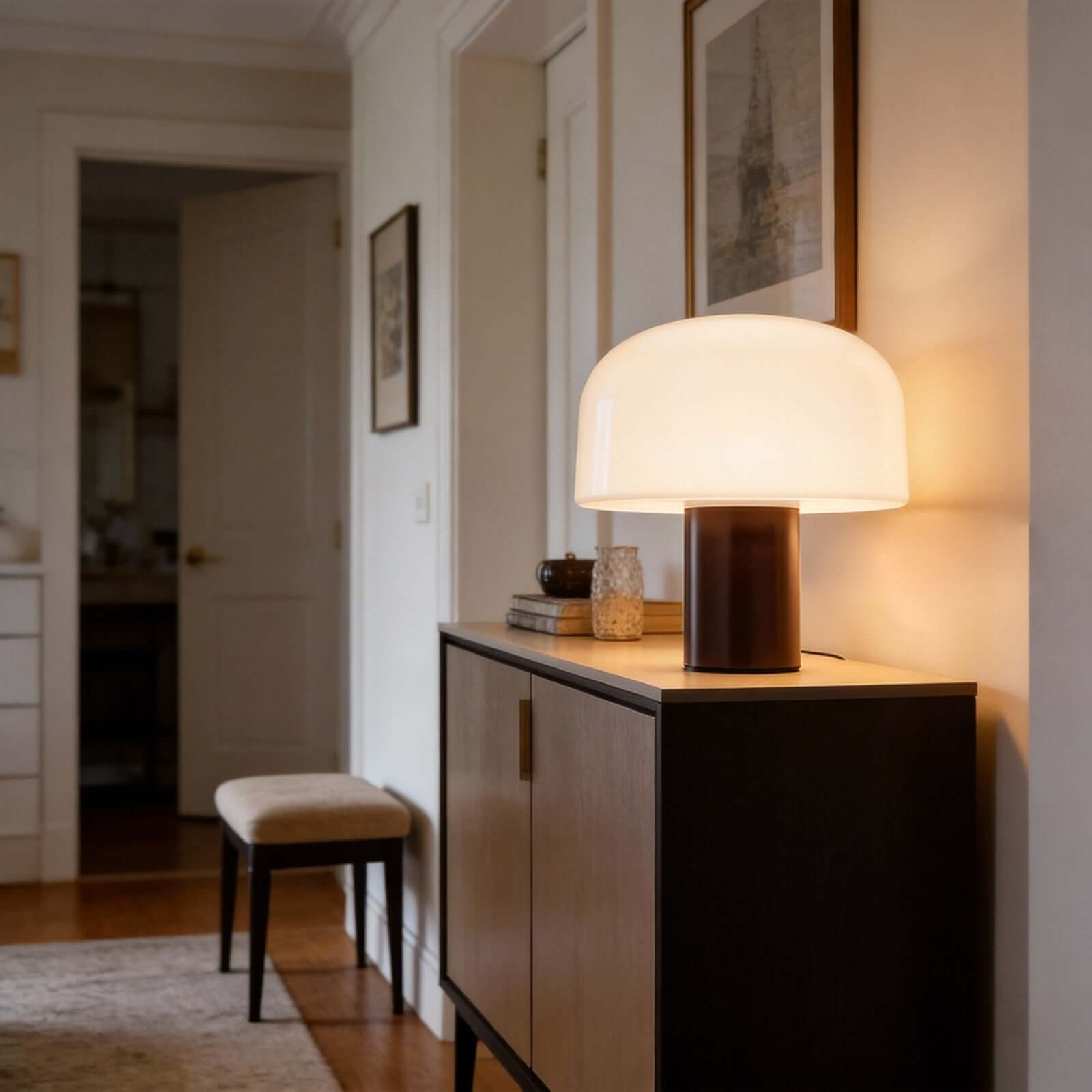 Qelvra Table Lamp – Modern Glass Lamp & Mid Century Design | Rossolighting