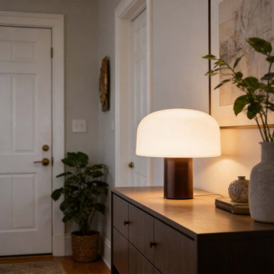 Qelvra Table Lamp – Modern Glass Lamp & Mid Century Design | Rossolighting