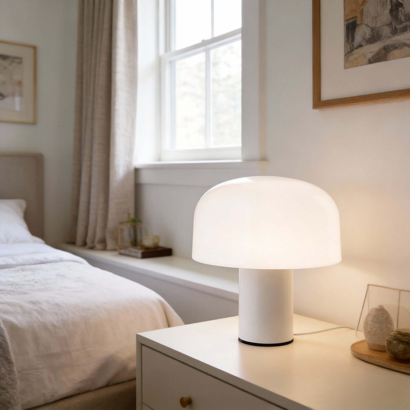 Qelvra Table Lamp – Modern Glass Lamp & Mid Century Design | Rossolighting