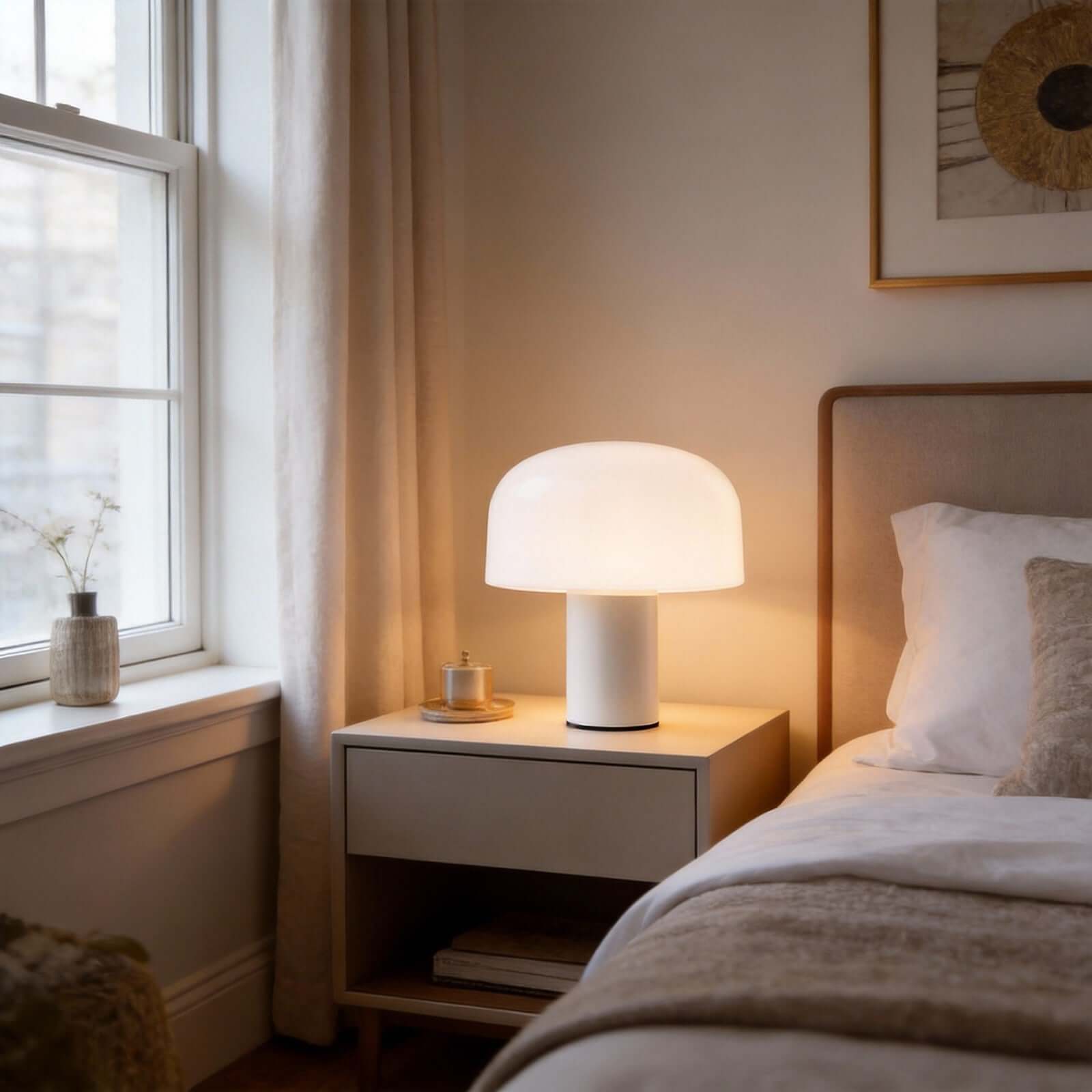Qelvra Table Lamp – Modern Glass Lamp & Mid Century Design | Rossolighting