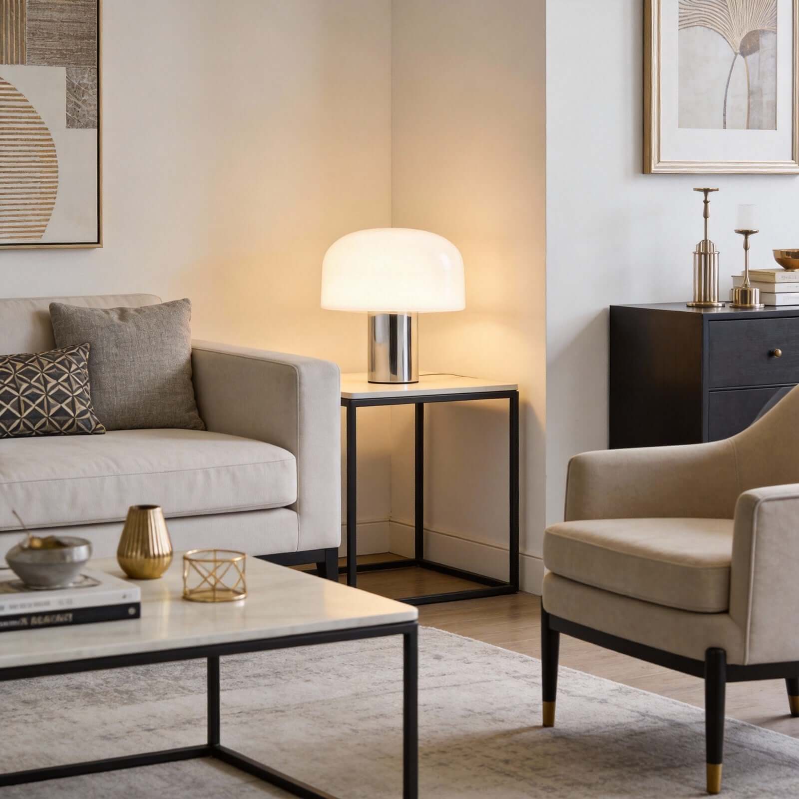 Qelvra Table Lamp – Modern Glass Lamp & Mid Century Design | Rossolighting