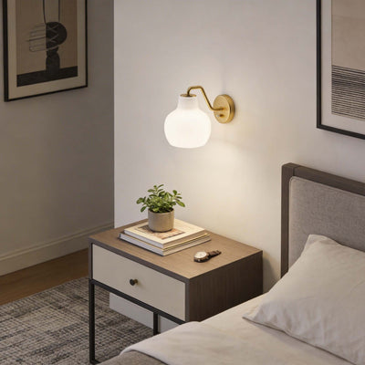 Qivra Wall Lamp – Brass Wall Sconce for Bedside & Living Rooms | Rossolighting