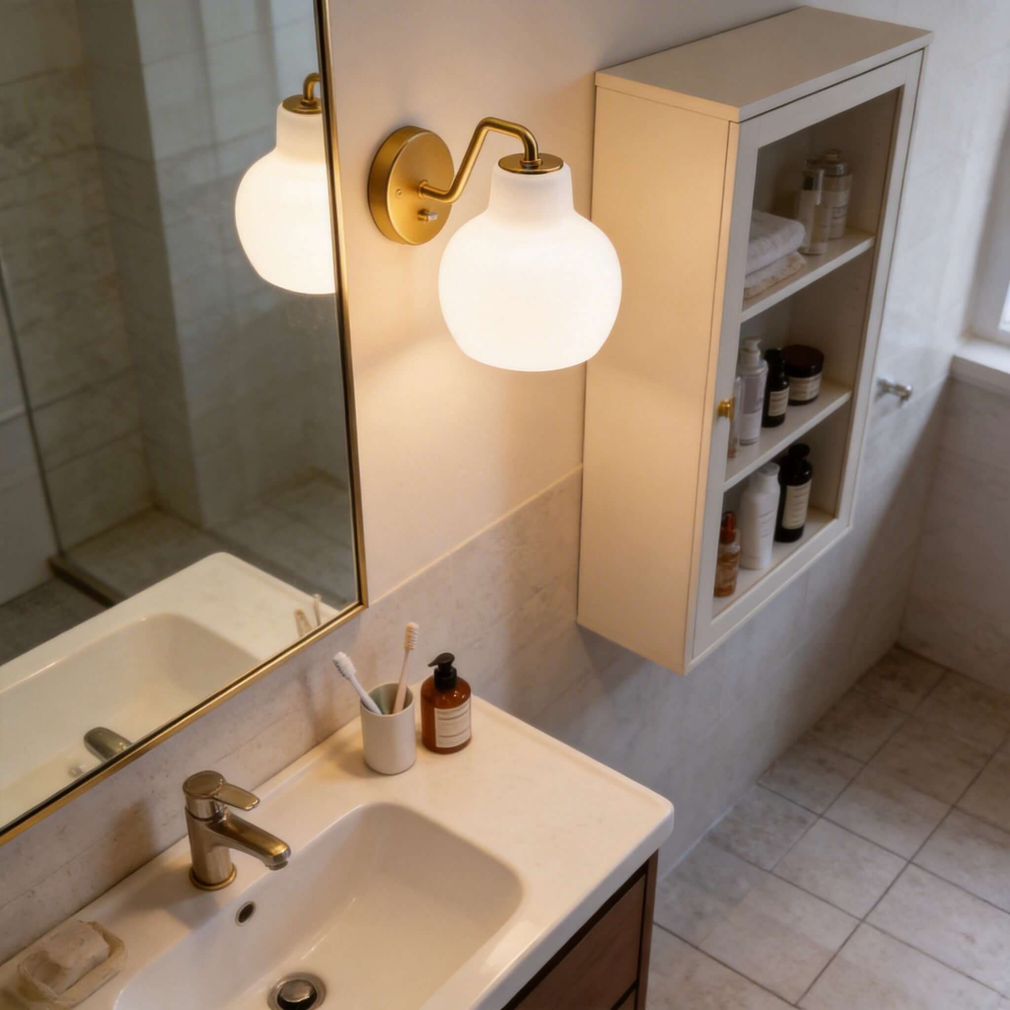 Qivra Wall Lamp – Brass Wall Sconce for Bedside & Living Rooms | Rossolighting