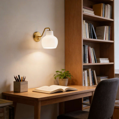 Qivra Wall Lamp – Brass Wall Sconce for Bedside & Living Rooms | Rossolighting