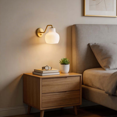 Qivra Wall Lamp – Brass Wall Sconce for Bedside & Living Rooms | Rossolighting