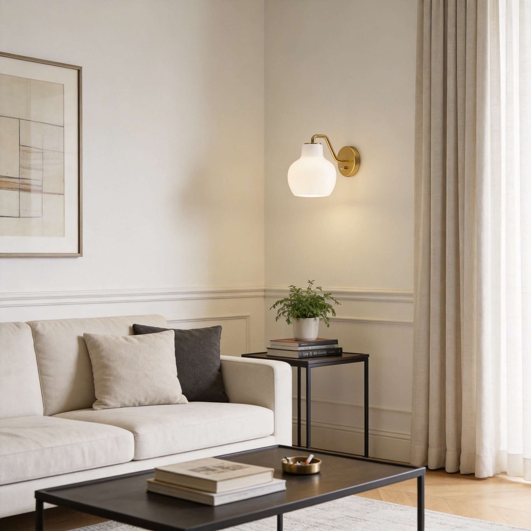 Qivra Wall Lamp – Brass Wall Sconce for Bedside & Living Rooms | Rossolighting